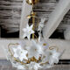 Murano and brass glass flowers