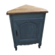 Louis xv style notch in solid oak patinated blue grey