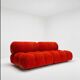 Vintage Modular Sofa in Original Velvet by Mario Bellini for C&B Italia, 1973, Set of 2