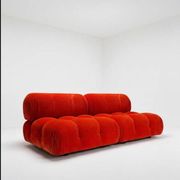 Vintage Modular Sofa in Original Velvet by Mario Bellini for C&B Italia, 1973, Set of 2