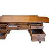 19th century Louis Philippe bureau plat in solid gilded oak