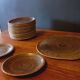 Dessert service, 18 plates and a sandstone dish from Salins les Bains, 1960s