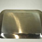 Stainless steel and gold metal tray - 1980s