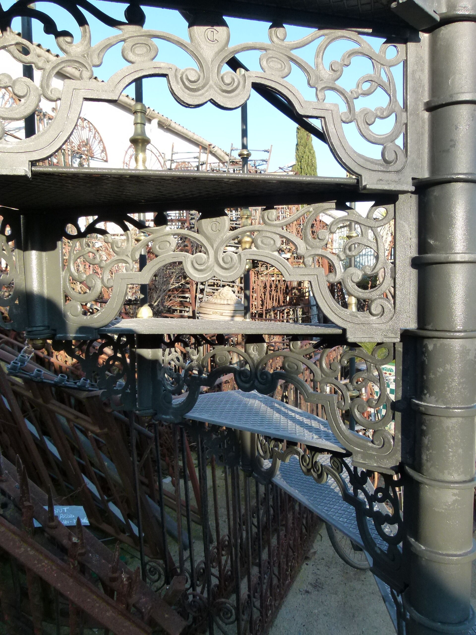 Cast iron spiral staircase