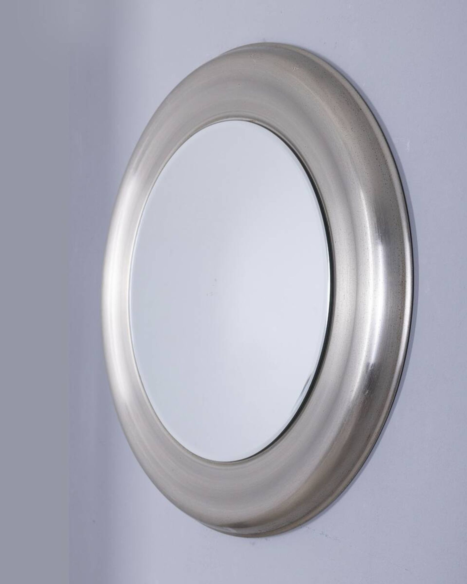 VINTAGE 1960S ROUND WALL MIRROR IN METAL BY GOFFREDO REGGIANI