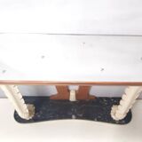 Console en bois avec plateau miroir, style Osvaldo Borsani, Italie