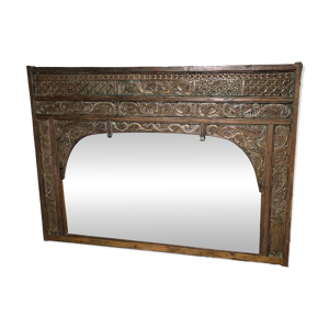 Grand miroir tête bois lit