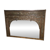 Large mirror - Indian carved wooden headboard