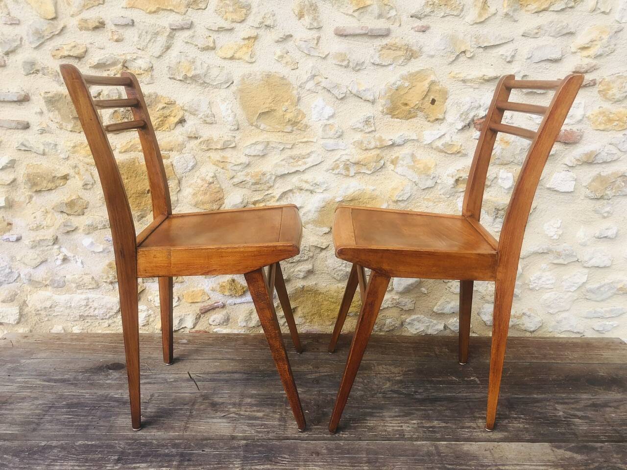 Pair of vintage bistro chairs, Stella Luterma, Circa 60'
