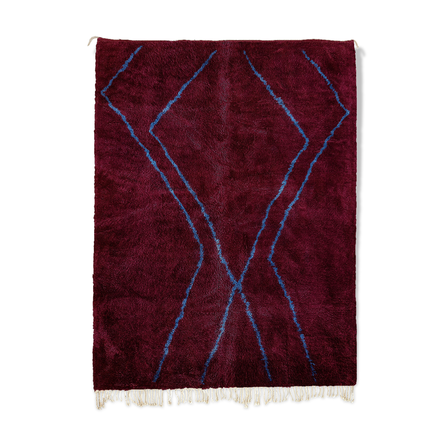 Modern Moroccan carpet dark red