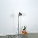 Space age chromen staande bol lamp vloerlamp