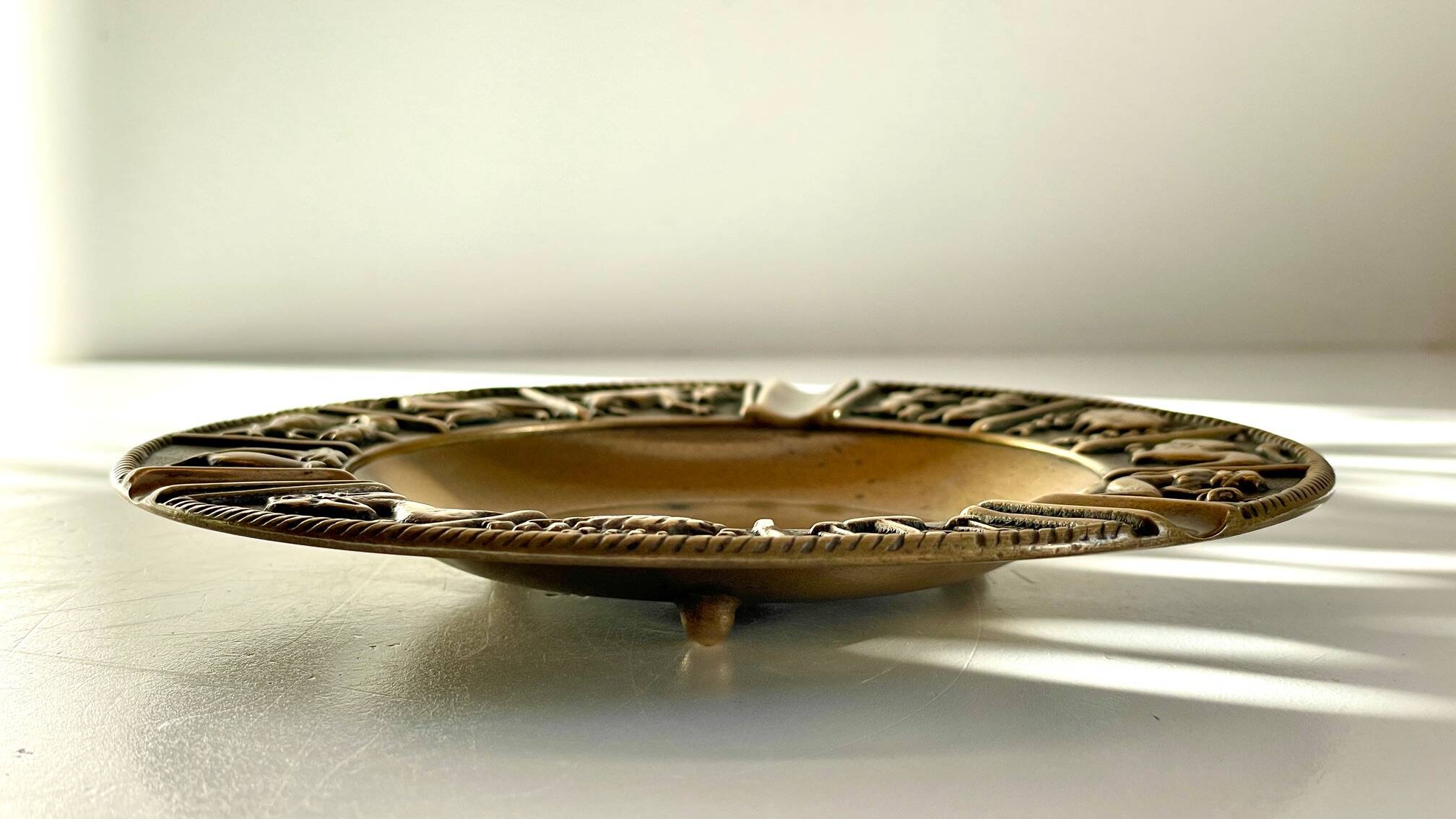 CENDRIER Signes du Zodiaque BRONZE Vintage