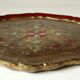 Round wooden florentine tray, vintage from the 1960s