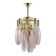 Italian chandelier in brass with tear-shaped Murano glass, 1970s