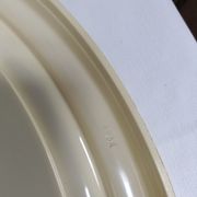 Round mirror in cream plastic, French house Syla, 70s