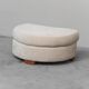 Half-moon pouf in light fabric 1970s vintage modernariato