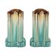 Belgian Art Deco Turquoise Earthenware Vases, Thulin, 22 cm