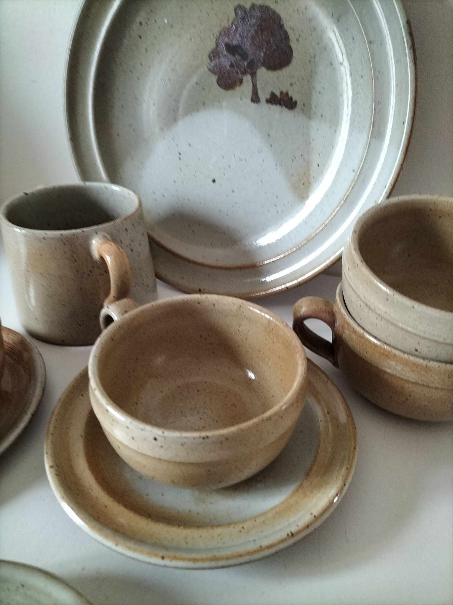 Vintage stoneware brunch set from the Marais region, country decor