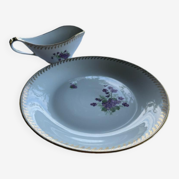 Serving dish and its real porcelain FD saucier