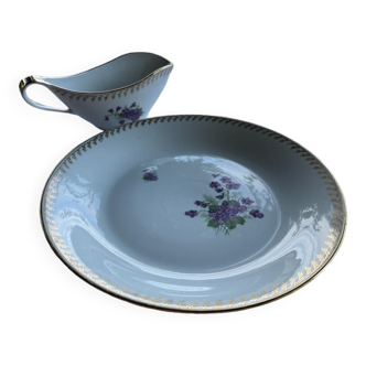 Serving dish and its real porcelain FD saucier