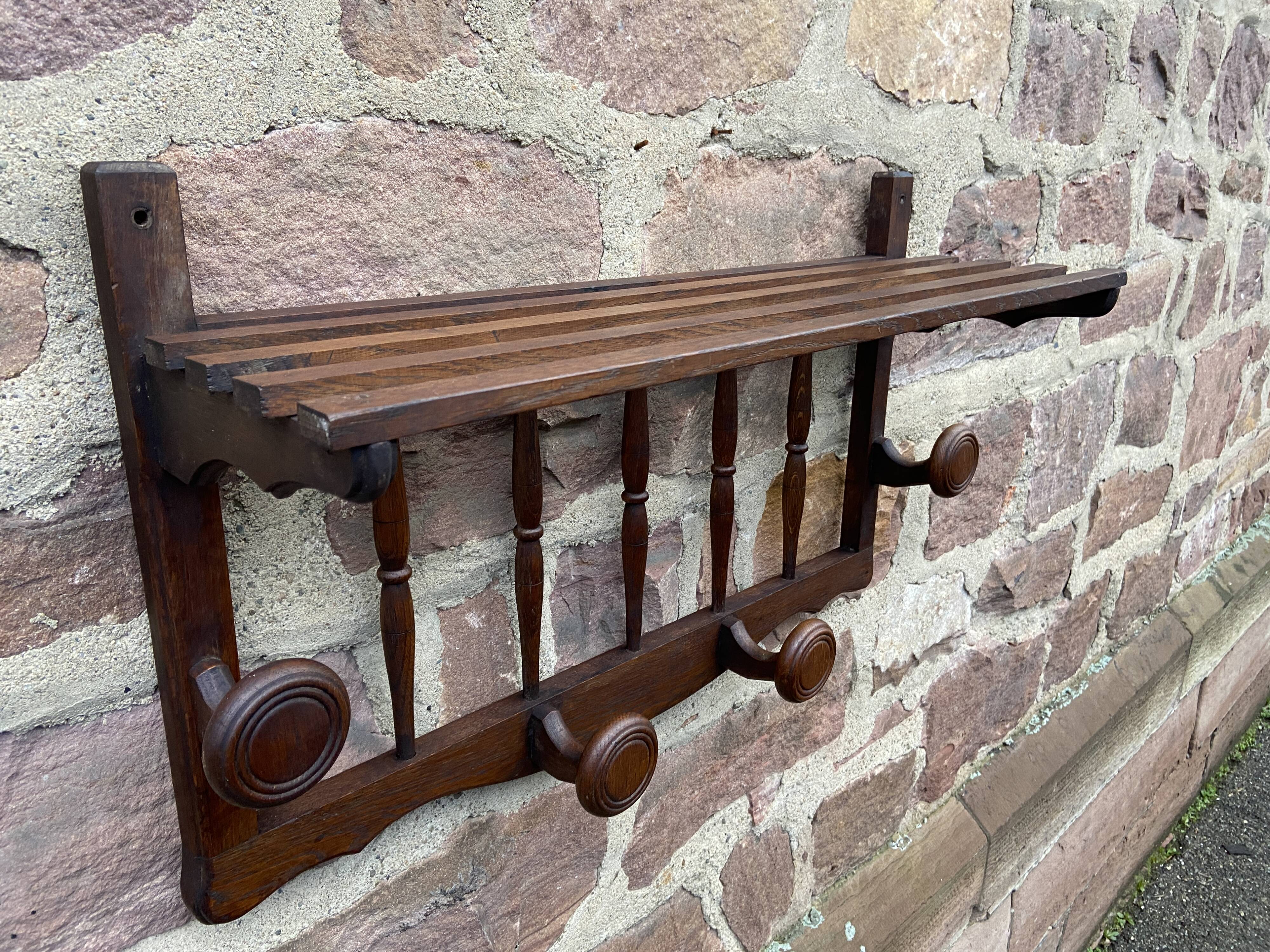 Coat hooks wall-mounted coat rack in rustic wood french coat rack 70s