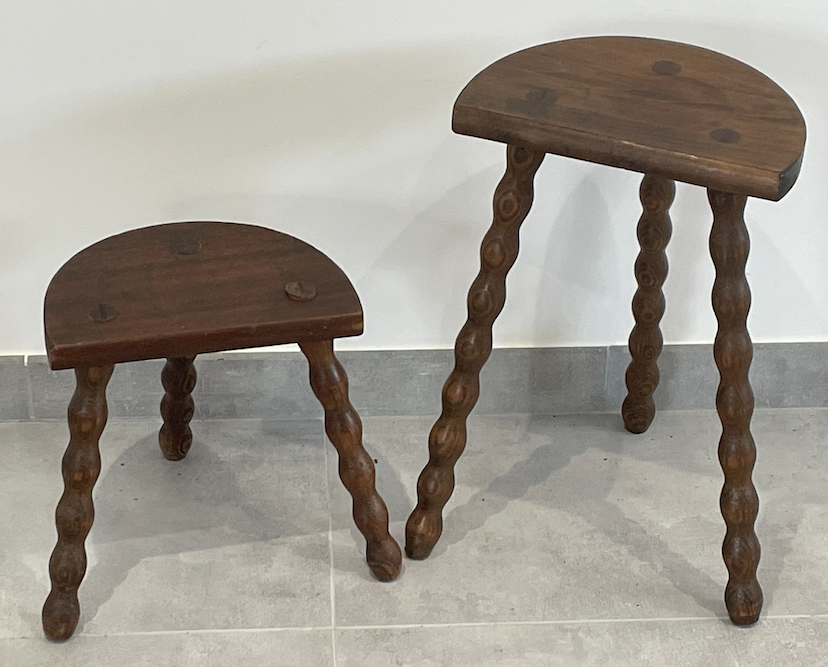 Tripod stools twisted feet