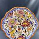 Large Gien earthenware dessert dish with Peonies decor
