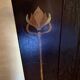 Antique low display cabinet with two glass doors,