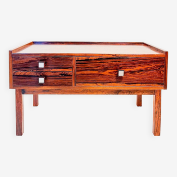Low sideboard with 3 drawers, in rosewood