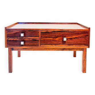 Low sideboard with 3 drawers, in rosewood