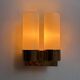 Vintage double wall lamp, brass and opaline, Leuchten Neuhaus Germany 1960