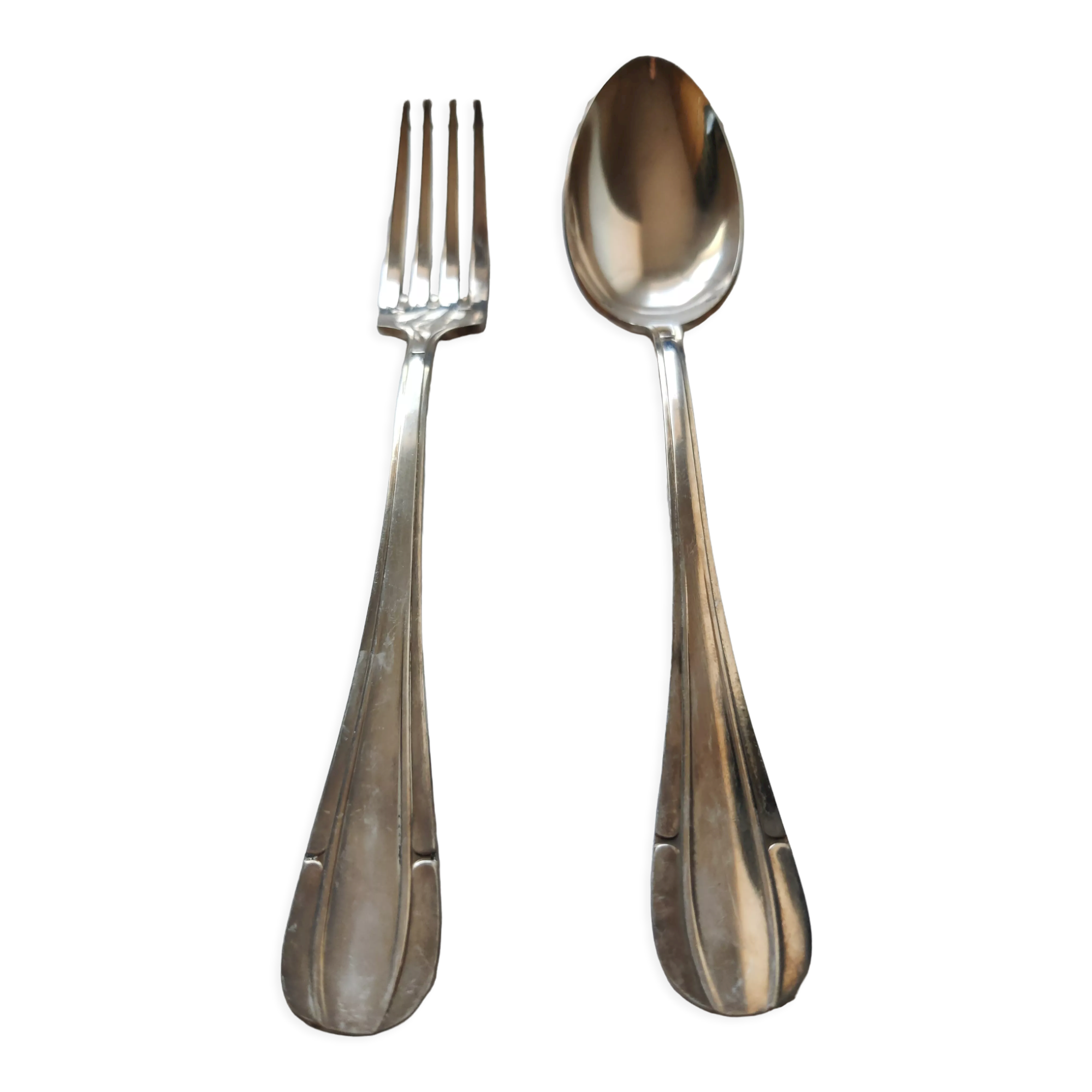 White box fork spoon silver plated