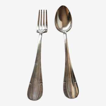 White box fork spoon silver plated