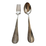 White box fork spoon silver plated