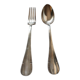 White box fork spoon silver plated