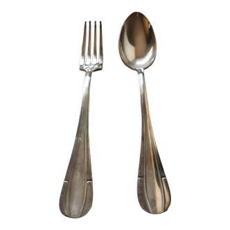 White box fork spoon silver plated