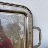 Rectangular silver metal tray