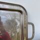 Rectangular silver metal tray