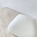 Square wall light ceiling light 20 cm matt white glass 1960 1970