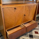 Mid-century vintage asymmetrical display cabinet