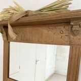 Vintage solid oak mirror
