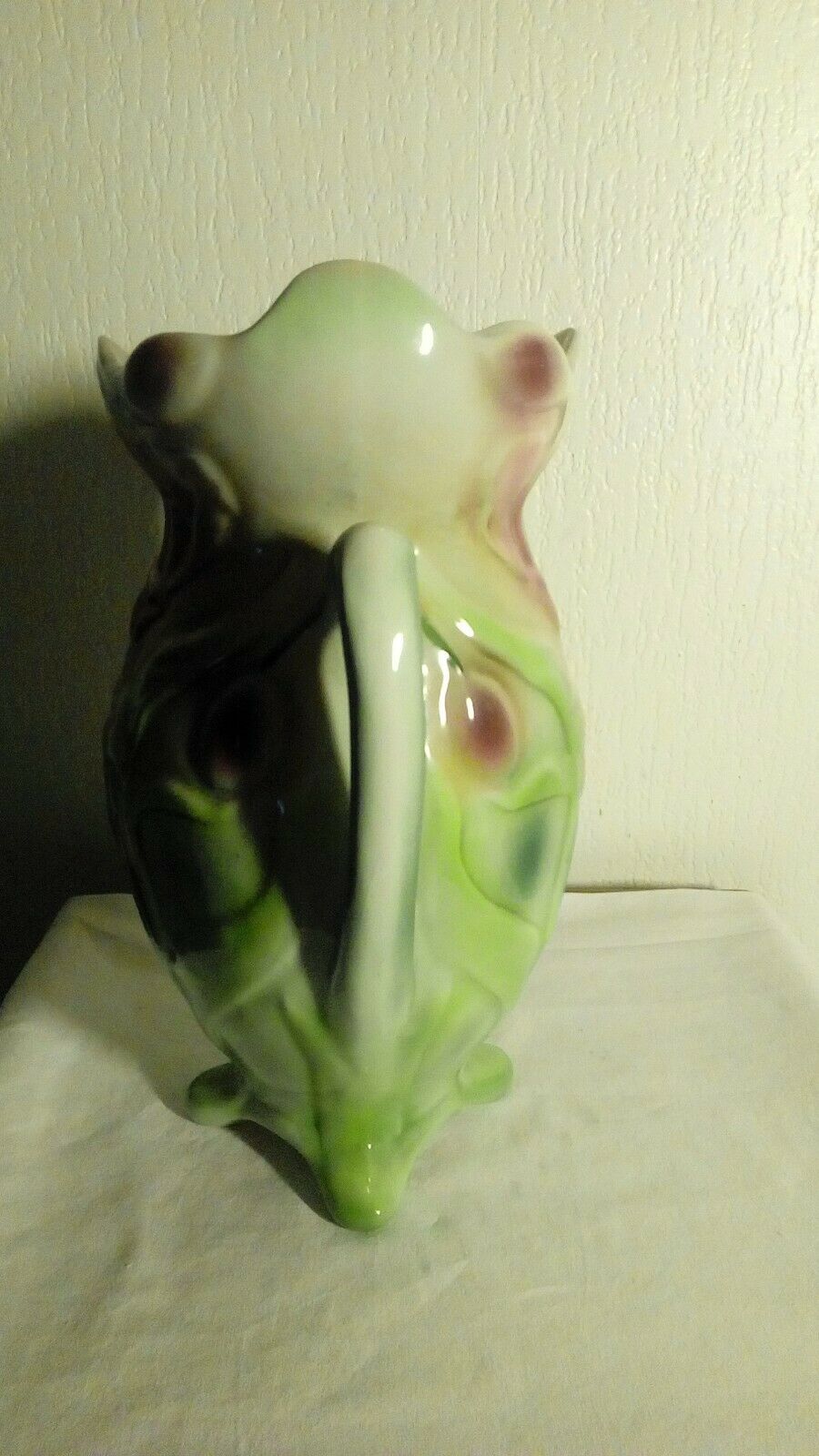 Vase in decor barbotine with tulips gerber France