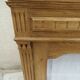Antique wooden sideboard, fabric doors and pearl grey shelves.