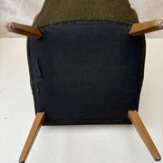 Pair of vintage wooden and fabric armchairs from the 1960s.