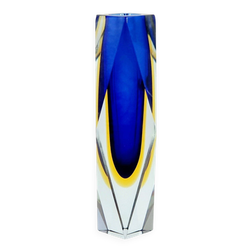 Mid-Century Sommerso Murano Glass Vase by F. Poli for A. Mandruzzato, 1970s