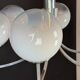 Six arms chandelier in murano glass spheres and chrome. Italy 1960s