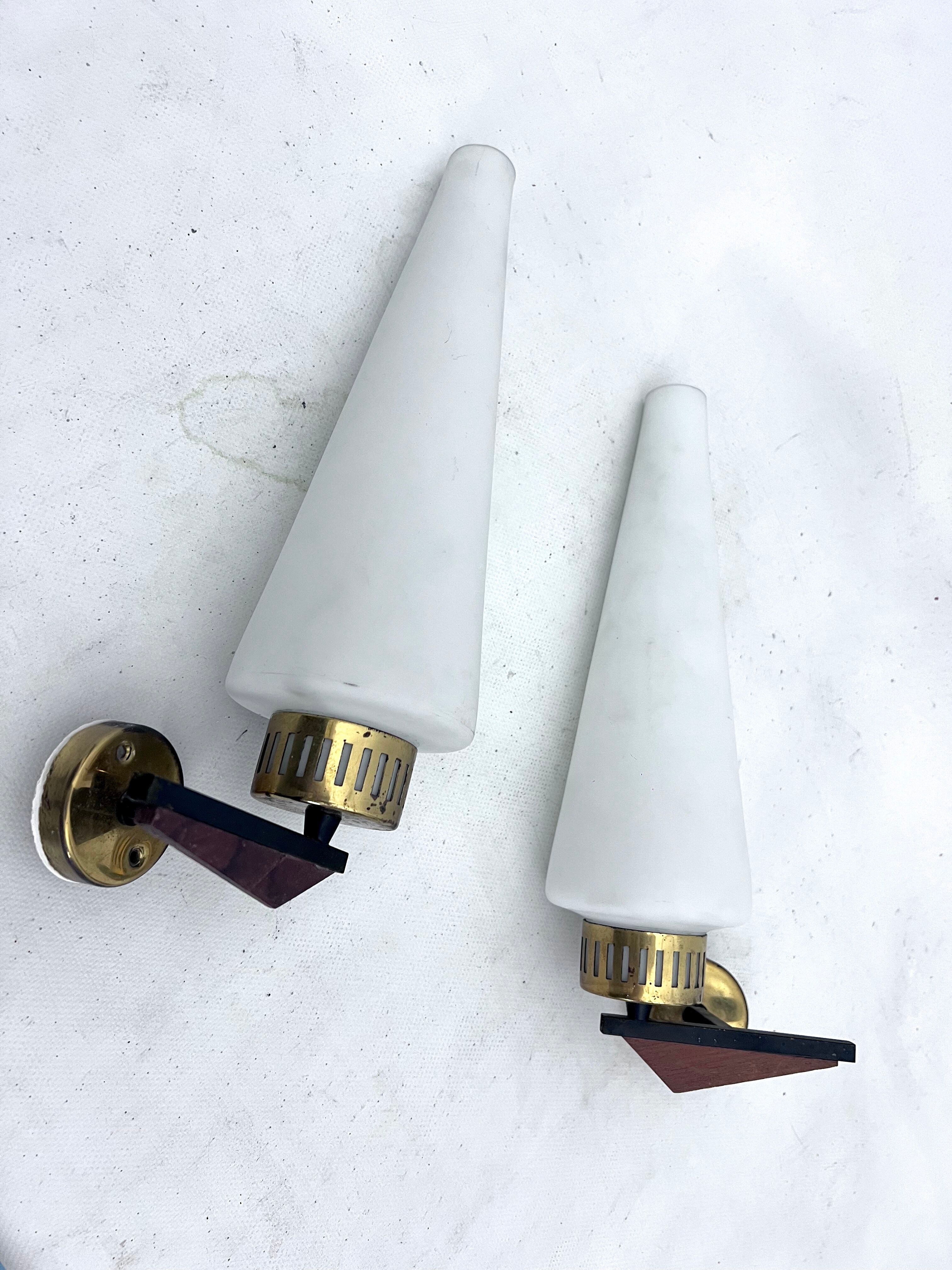 Mid-Century pair of sconces, Italy 1950s