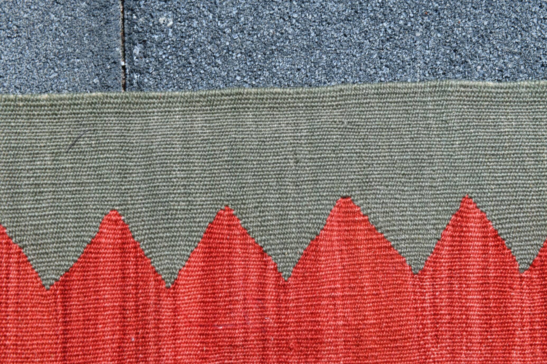2x6 Kilim Salmon & Red Modern Decorative Wool Kilim Rug, 73x188 Cm