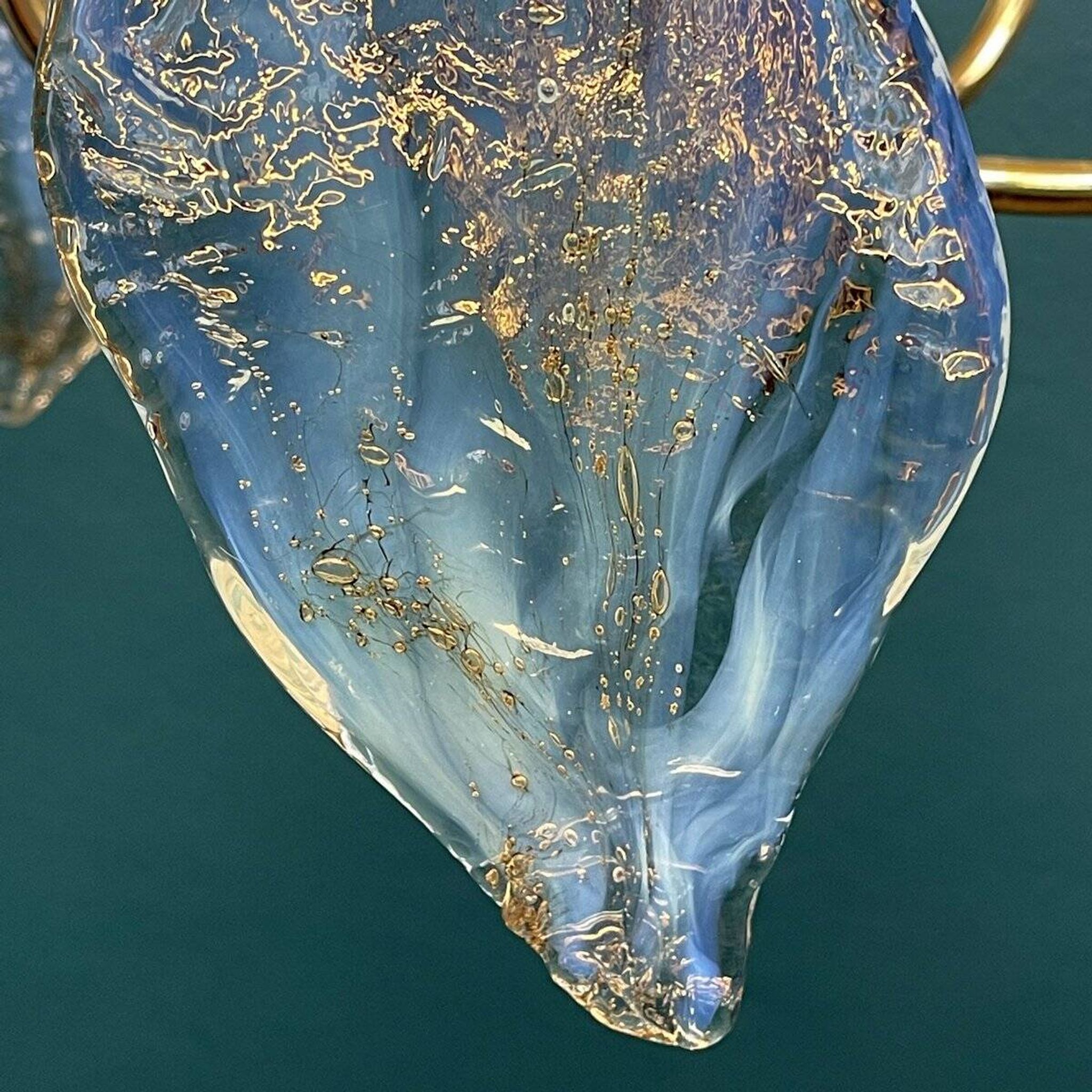 Murano Ice glass ceiling light, Italy, 1970s
