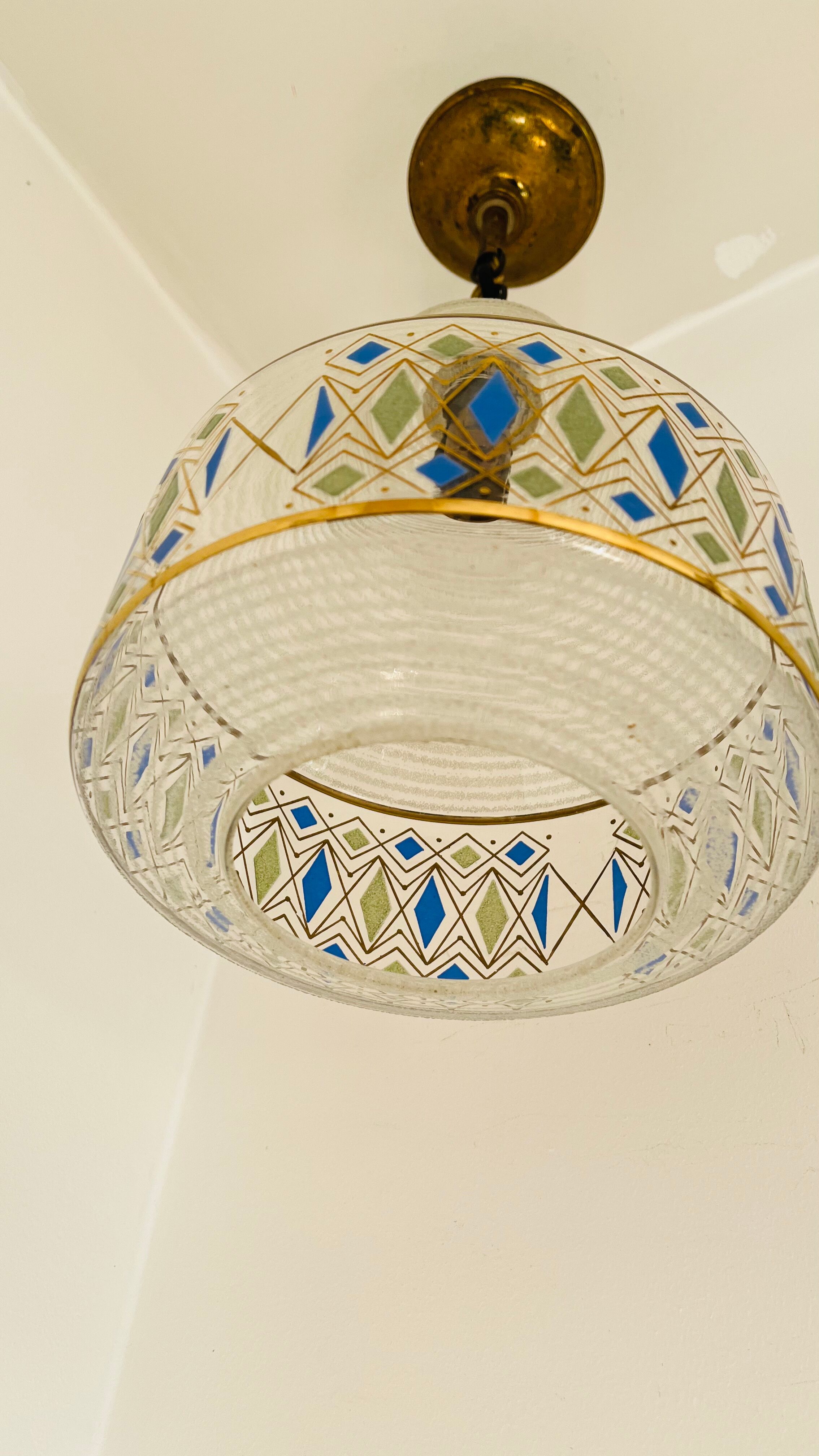 Vintage granite glass pendant lamp